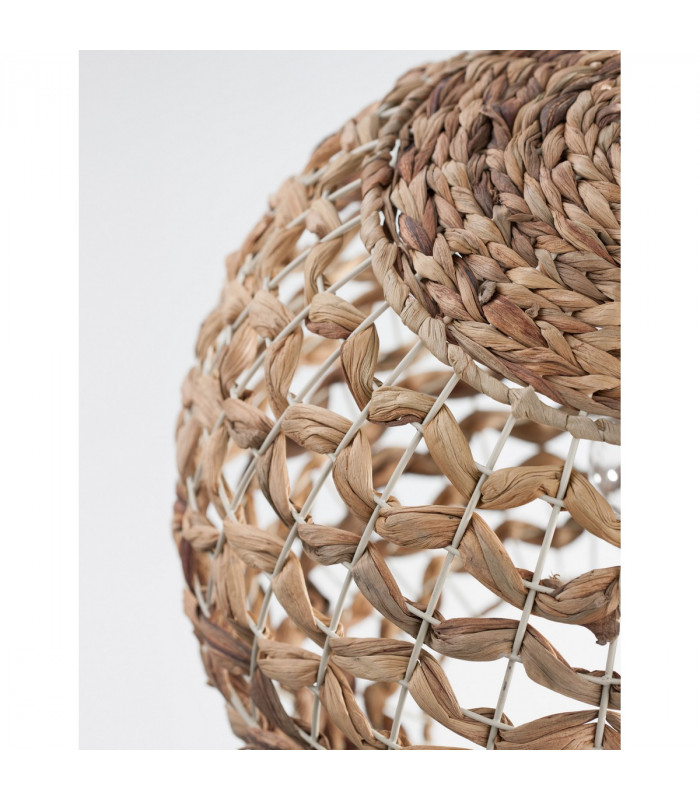 Griffin Dome Pendant Ceiling Light Iron Water Hyacinth Natural colour