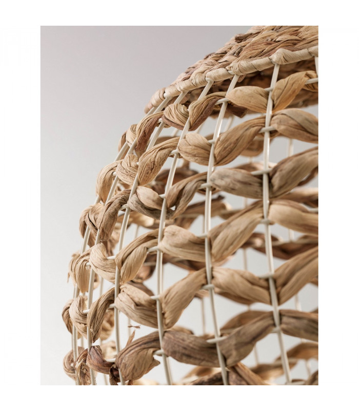 Griffin Dome Pendant Ceiling Light Iron Water Hyacinth Natural colour