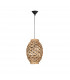 Griffin 24.5cm Dome Pendant Ceiling Light Dried Water Hyacinth Black Fabric Wire Base LED E27-1