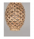 Griffin 24.5cm Dome Pendant Ceiling Light Dried Water Hyacinth Black Fabric Wire Base LED E27-4