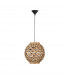 Griffin 30cm Dome Pendant Ceiling Light Dried Water Hyacinth Black Fabric Wire Base LED E27-1