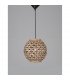 Griffin 30cm Dome Pendant Ceiling Light Dried Water Hyacinth Black Fabric Wire Base LED E27-3