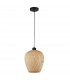 Scarlet 23cm Dome Pendant Ceiling Light Bamboo Black LED E27-1