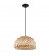 Scarlet 39cm Dome Pendant Ceiling Light Bamboo Black LED E27-1