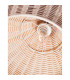 Mia 38.5cm Dome Pendant Ceiling Light Natural Ratan Wood Black Fabric Wire Base LED E27-7