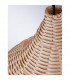 Mia 38.5cm Dome Pendant Ceiling Light Natural Ratan Wood Black Fabric Wire Base LED E27-9