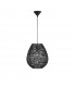 Griffin 30.5cm Dome Pendant Ceiling Light Black Paper Black Fabric Wire Base LED E27-1