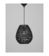 Griffin 30.5cm Dome Pendant Ceiling Light Black Paper Black Fabric Wire Base LED E27-3