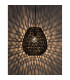 Griffin 30.5cm Dome Pendant Ceiling Light Black Paper Black Fabric Wire Base LED E27-8