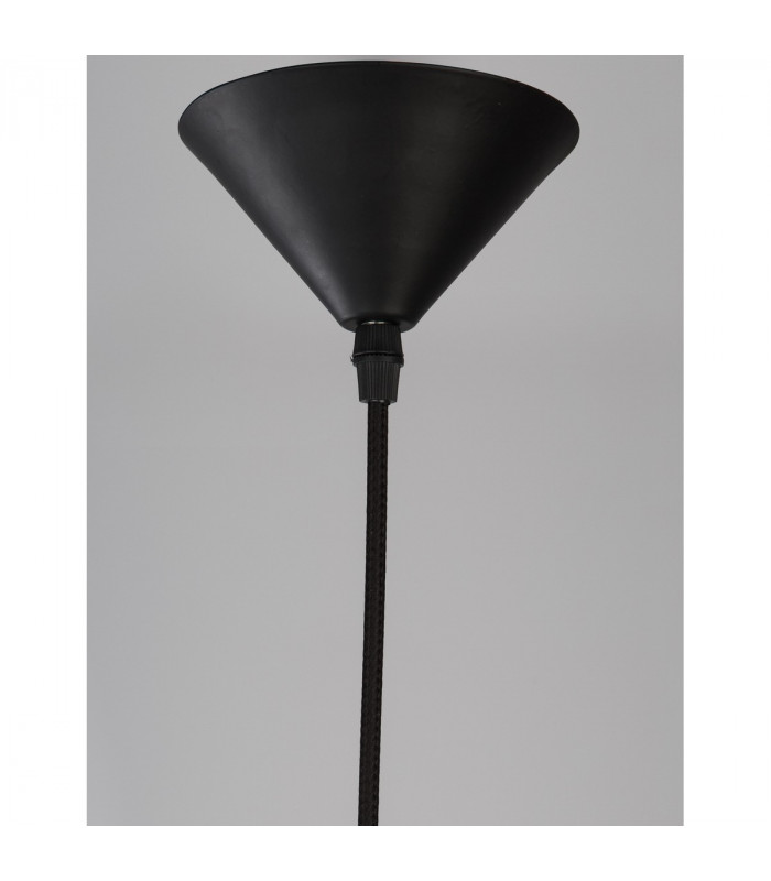 Griffin 30.5cm Dome Pendant Ceiling Light Black Paper Black Fabric Wire Base LED E27-9