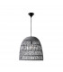 Destin 46cm Dome Pendant Ceiling Light Iron Rattan Grey colour