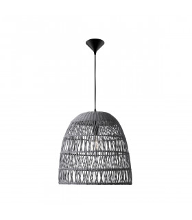 Destin 46cm Dome Pendant Ceiling Light Iron Rattan Grey colour