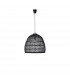 Destin 53cm Dome Pendant Ceiling Light Iron Rattan Black colour