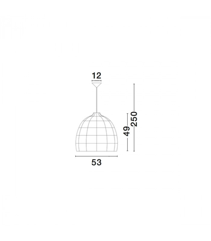 Destin 53cm Dome Pendant Ceiling Light Iron Rattan Black colour