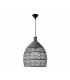 Destin 42cm Dome Pendant Ceiling Light Metal Rattan Grey colour