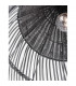 Destin 42cm Dome Pendant Ceiling Light Metal Rattan Grey colour