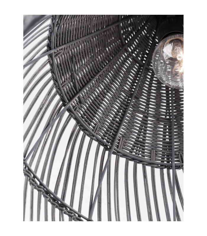 Destin 42cm Dome Pendant Ceiling Light Metal Rattan Grey colour