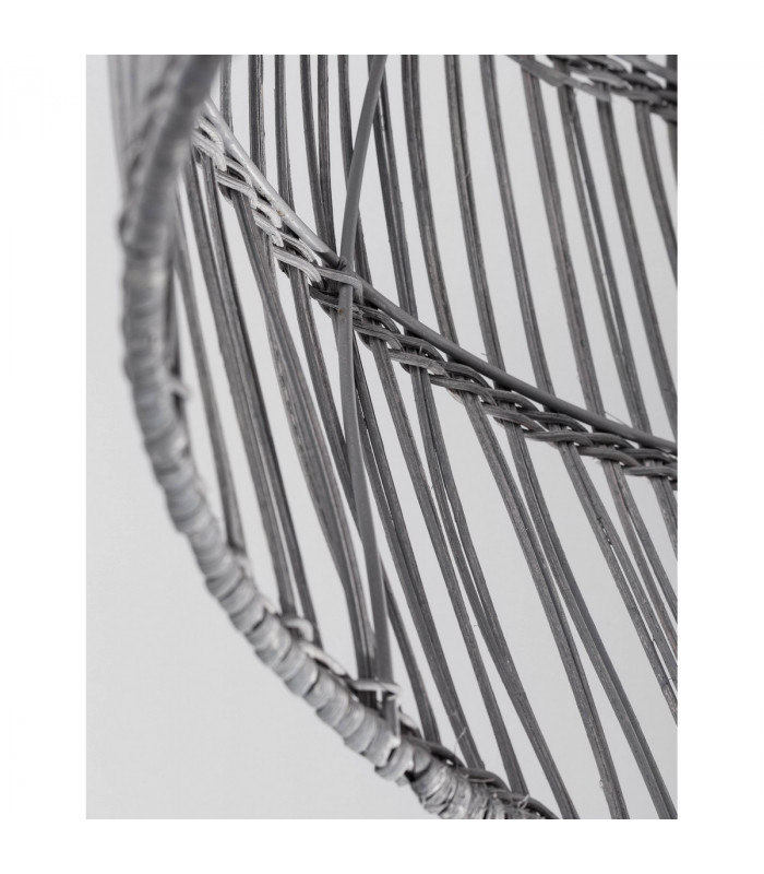 Destin 42cm Dome Pendant Ceiling Light Metal Rattan Grey colour