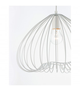 July 37cm Wire Frame Pendant Ceiling Light White Metal White LED E27-2