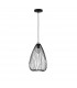 July 23cm Wire Frame Pendant Ceiling Light Black Metal Black LED E27-1