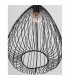 July 23cm Wire Frame Pendant Ceiling Light Black Metal Black LED E27-5