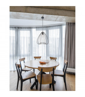 July 32cm Wire Frame Pendant Ceiling Light Grey Metal Black LED E27-2