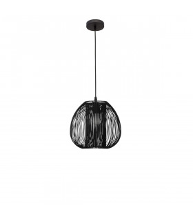 Desire 28cm Dome Pendant Ceiling Light Black Aluminium LED E27-1