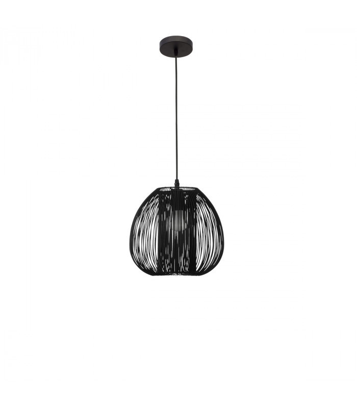 Desire 28cm Dome Pendant Ceiling Light Black Aluminium LED E27-1