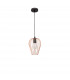 Sage 17cm Wire Frame Pendant Ceiling Light Metal Rose Gold Black Cable LED E27 25W