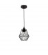 Isabella 15cm Wire Frame Pendant Ceiling Light Steel Black Black Cable LED E27 40W