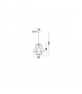 Pietra 35cm Wire Frame Pendant Ceiling Light Black Metal LED E27-2