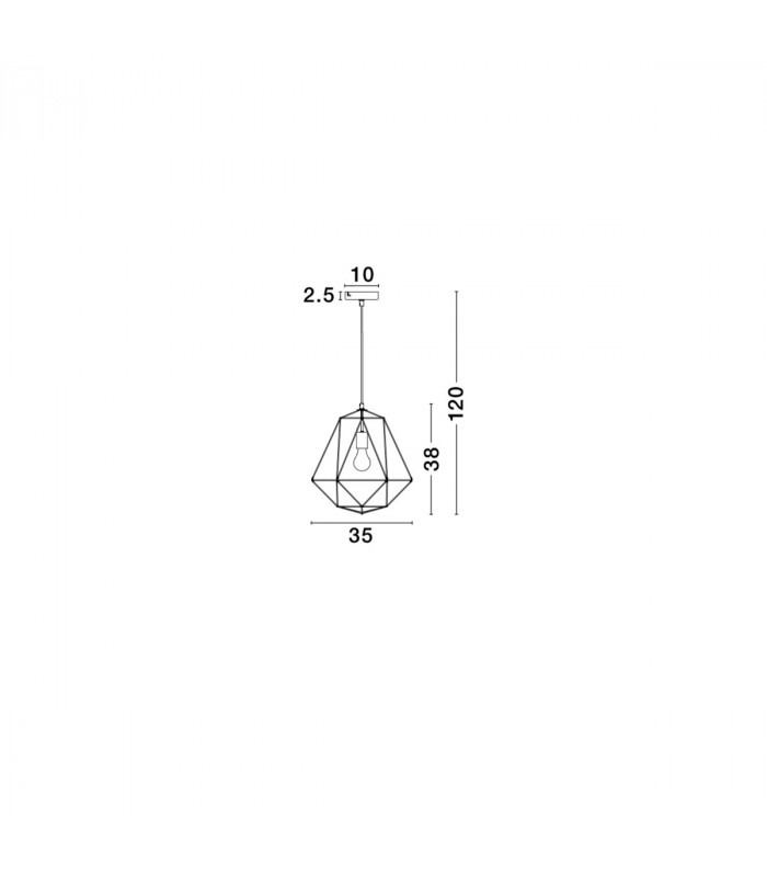Pietra 35cm Wire Frame Pendant Ceiling Light Black Metal LED E27-2