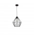 Pietra 28cm Wire Frame Pendant Ceiling Light Metal Black Black Cable LED E27 25W