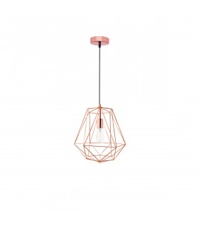 Pietra 35cm Wire Frame Pendant Ceiling Light Copper Metal LED E27-1