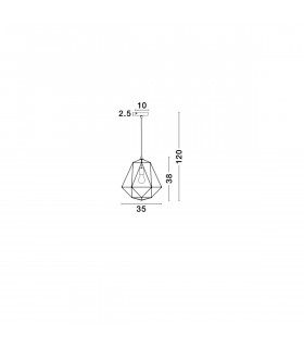 Pietra 35cm Wire Frame Pendant Ceiling Light Copper Metal LED E27-2