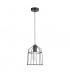 Peppino 19cm Wire Frame Pendant Ceiling Light Matt Black Metal Black White Fabric Wire LED E27-1