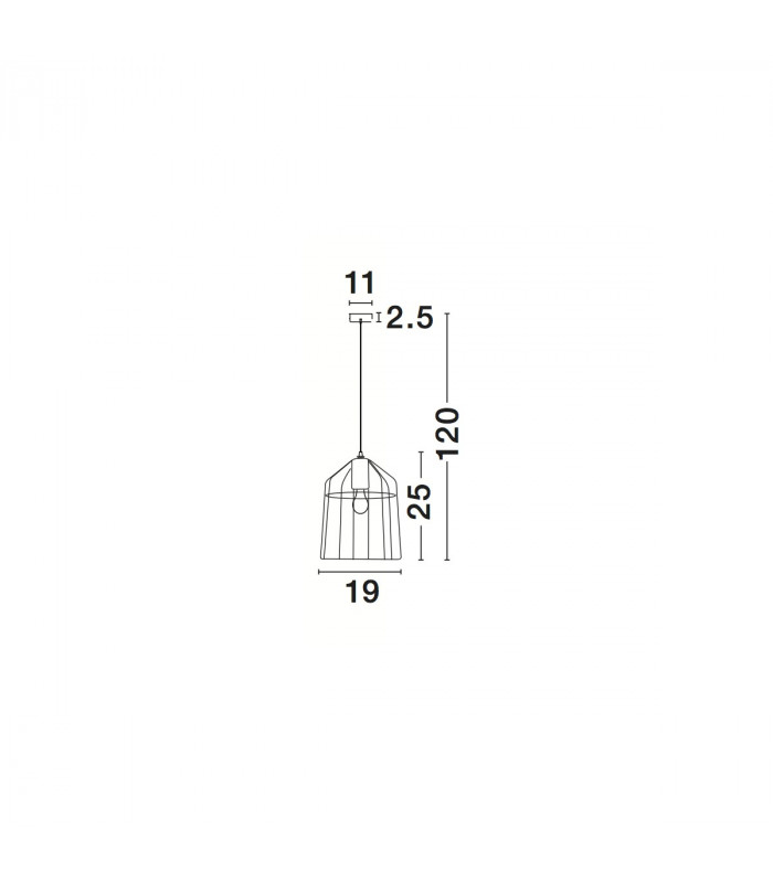 Peppino 19cm Wire Frame Pendant Ceiling Light Matt Black Metal Black White Fabric Wire LED E27-3