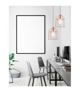 Peppino 19cm Wire Frame Pendant Ceiling Light Matt Copper Black White Fabric Wire LED E27-2