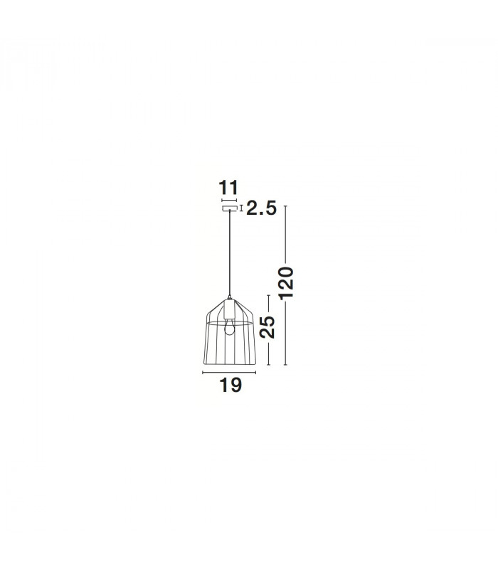 Peppino 19cm Wire Frame Pendant Ceiling Light Matt Copper Black White Fabric Wire LED E27-3