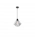 Pietra 20cm Wire Frame Pendant Ceiling Light Matt Black Metal Black White Fabric Wire LED E27-1