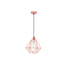 Pietra 20cm Wire Frame Pendant Ceiling Light Copper Metal LED E27-1