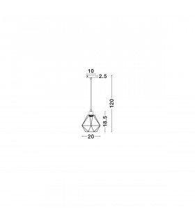 Pietra 20cm Wire Frame Pendant Ceiling Light Copper Metal LED E27-2