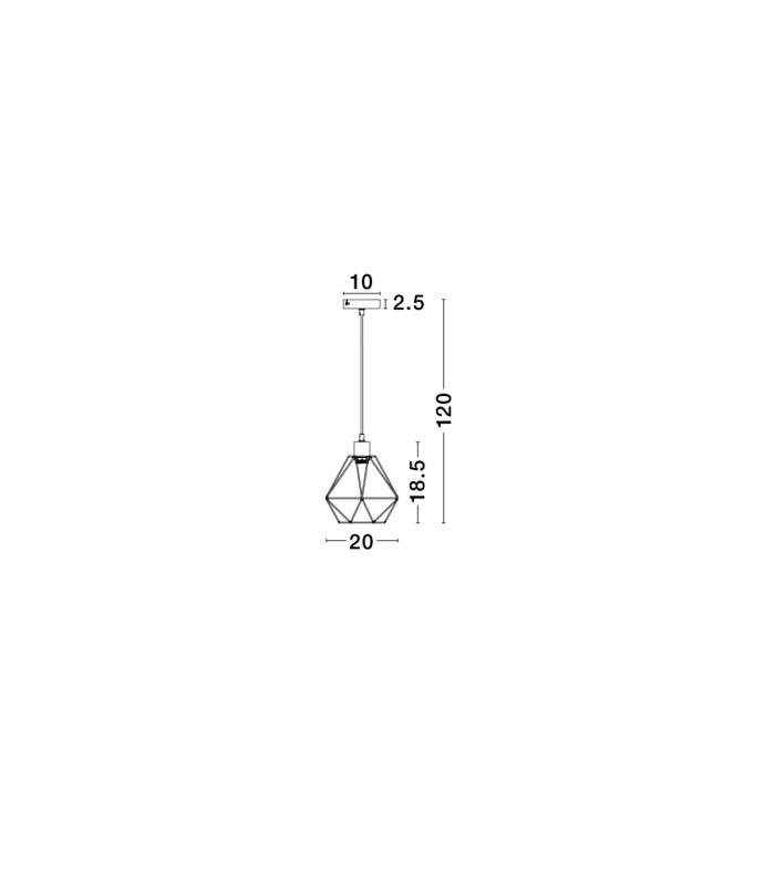 Pietra 20cm Wire Frame Pendant Ceiling Light Copper Metal LED E27-2