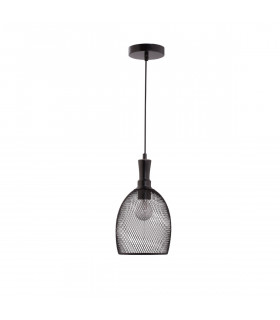 Neva 15.5cm Dome Pendant Ceiling Light Black Metal Black LED E27-1