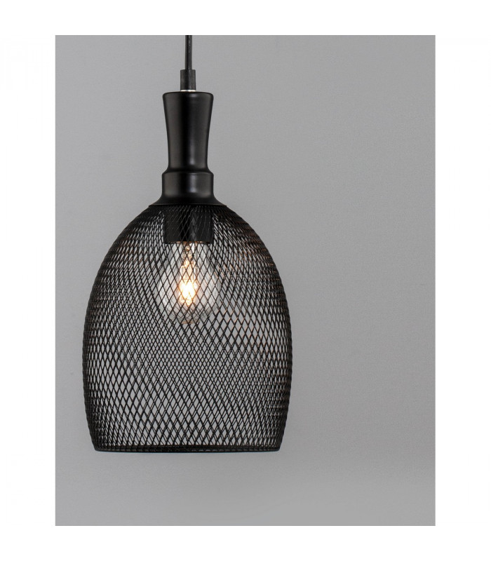 Neva 15.5cm Dome Pendant Ceiling Light Black Metal Black LED E27-2