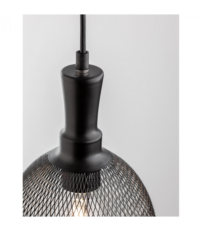 Neva 15.5cm Dome Pendant Ceiling Light Black Metal Black LED E27-6