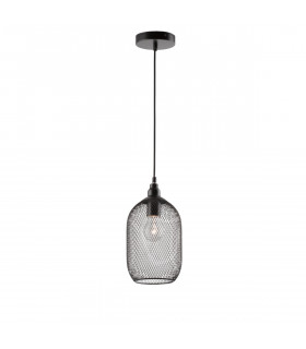 Neva 15cm Dome Pendant Ceiling Light Black Metal Black LED E27-1