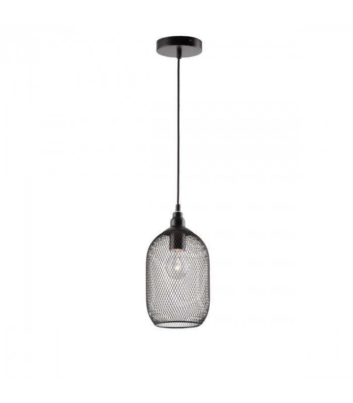 Neva 15cm Dome Pendant Ceiling Light Black Metal Black LED E27-1