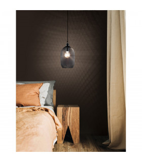 Neva 15cm Dome Pendant Ceiling Light Black Metal Black LED E27-2