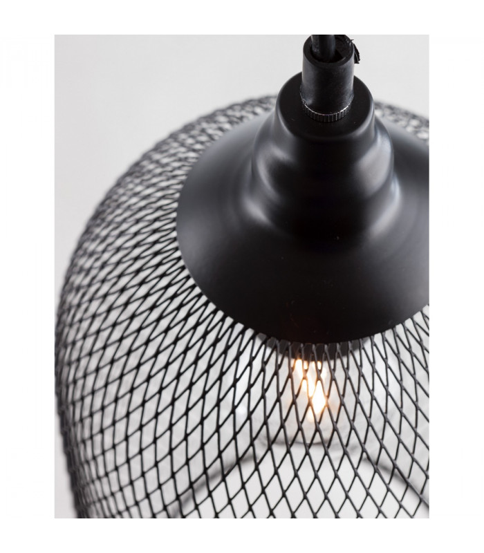Neva 15cm Dome Pendant Ceiling Light Black Metal Black LED E27-5